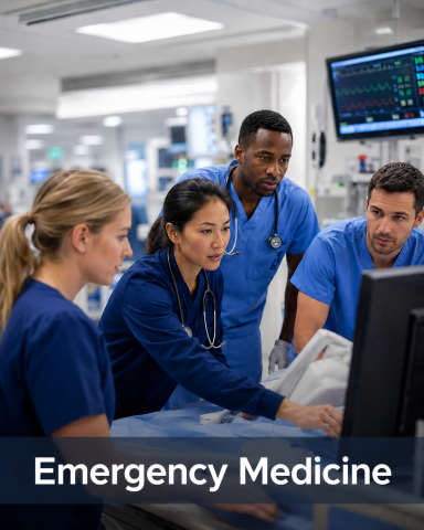 Emergency Medicine Emergency medicine team providing care in a fast-paced clinical setting